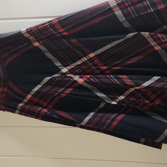 Plaid A-Line Skirt - Red and Black. Vintage Wool Academia Midi Skirt - Picture 6 of 12